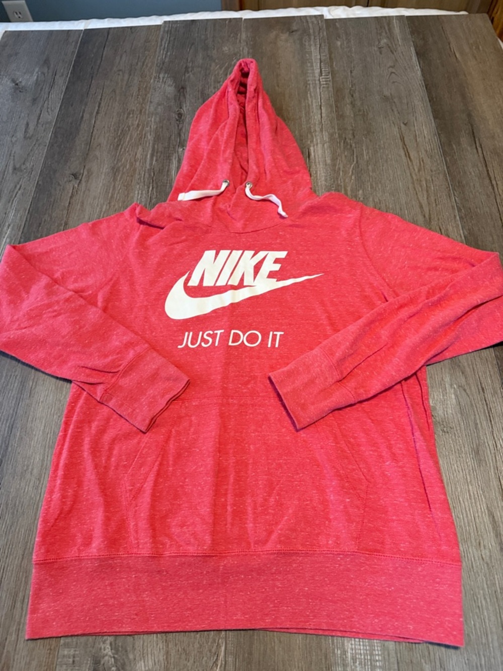 Nike Red Logo Pullover Hoodie with White Swoosh